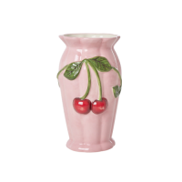 Pink Cherry Ceramic Vase By Rice
